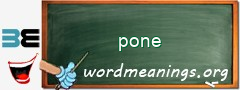WordMeaning blackboard for pone